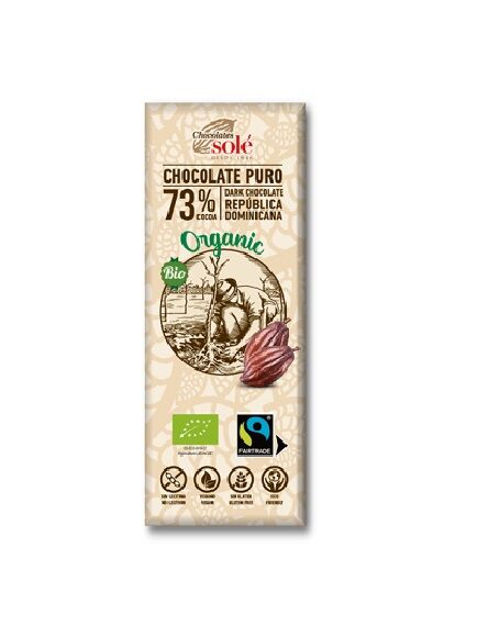 MINI TABLETA CHOCOLATE NEGRO 73% 25 GR - SIN GLUTEN (BARCELONA) ECO - SOL