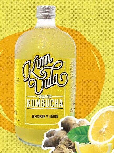 KOMBUCHA GINGERVIDA SABOR JENGIBRE Y LIMÓN 250 ML 1 UD - CRISTAL (BADAJOZ) KOMVIDA - ECO