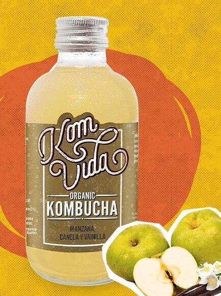 KOMBUCHA SABOR MANZANA, CANELA Y VAINILLA 250 ML 1 UD - CRISTAL (BADAJOZ) KOMVIDA - ECO