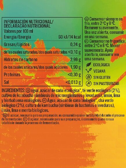 KOMBUCHA SABOR KOMBUJITO 250 ML 1 UD - CRISTAL (BADAJOZ) KOMVIDA - ECO