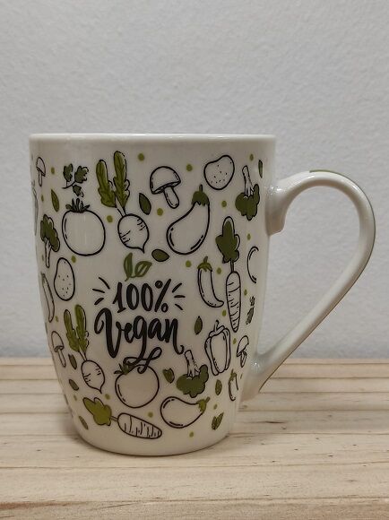 TAZA CERMICA "100% VEGAN" 250 ML (CHINA)