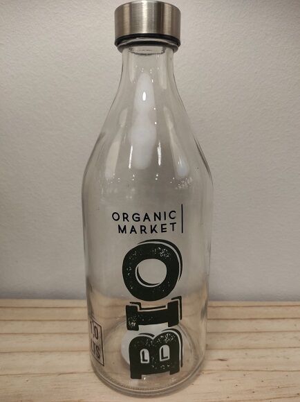 BOTELLA CRISTAL + TAPA ACERO Y PVC 1 L "ORGANIC MARKET BIO" 1 UD (CHINA)