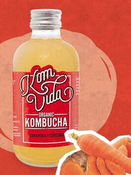 KOMBUCHA SABOR ZANAHORIA Y CÚRCUMA 750 ML 1 UD - CRISTAL (BADAJOZ) KOMVIDA - ECO