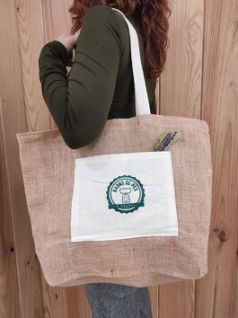 BOLSA YUTE ORGÁNICO CON ASAS/BOLSILLO 34x49 CM RDP RAONS DE PES 1 UD ECO