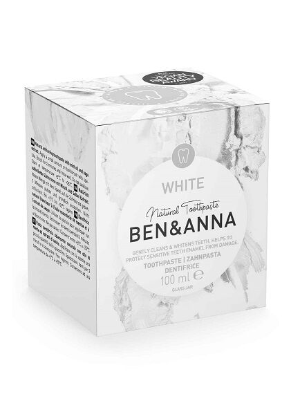 PASTA DE DIENTES DENTÍFRICO WHITE SIN FLÚOR 100 ML 1 UD - CRISTAL (ALEMANIA) BEN&ANNA - ECO