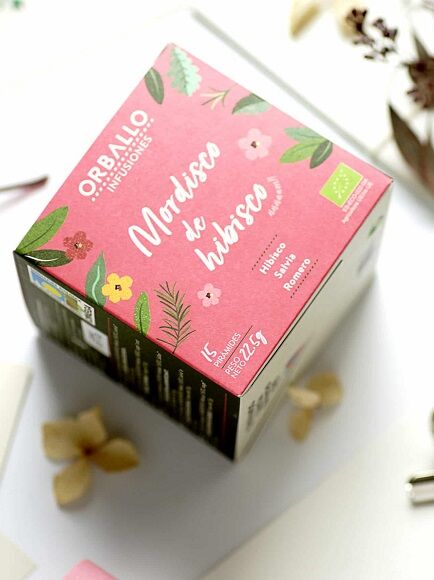 INFUSIÓN MORDISCO DE HIBISCO 1 X 15 UD 22,5 GR - COMPOSTABLE (GALICIA) ORBALLO - ECO
