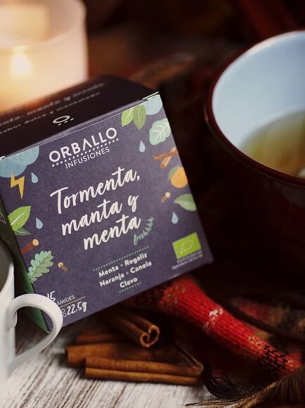 INFUSIÓN TORMENTA, MANTA Y MENTA 1 X 15 UD 22,5 GR - COMPOSTABLE (GALICIA) ORBALLO - ECO