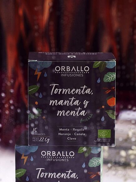 INFUSIÓN TORMENTA, MANTA Y MENTA 1 X 15 UD 22,5 GR - COMPOSTABLE (GALICIA) ORBALLO - ECO