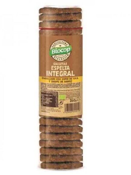 GALLETAS INTEGRALES DE ESPELTA SIN AZCAR 260 GR 1 UD (ITALIA) BIOCOP - ECO