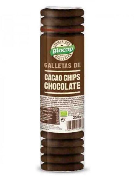 GALLETAS DE CACAO Y CHIPS DE CHOCOLATE 250 GR 1 UD (ITALIA) BIOCOP - ECO