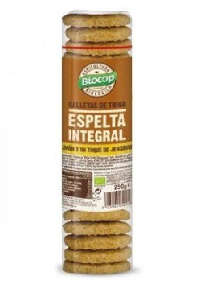 GALLETAS INTEGRALES DE ESPELTA CON LIMN Y JENGIBRE 250 GR 1 UD (ITALIA) BIOCOP - ECO