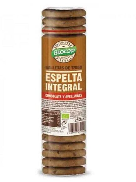 GALLETAS DE ESPELTA INTEGRAL CON CHOCOLATE Y AVELLANAS 250 GR 1 UD (ITALIA) BIOCOP - ECO