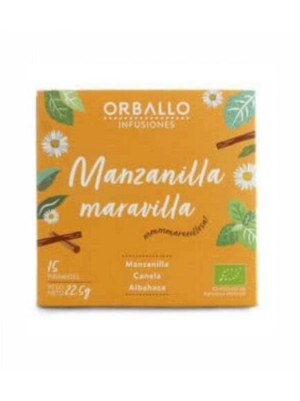 INFUSIÓN MANZANILLA MARAVILLA 1 X 15 UD 22,5 GR - COMPOSTABLE (GALICIA) ORBALLO - ECO