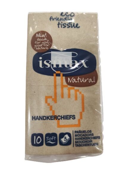 30073_PAÑUELOS DE BOLSILLO PAPEL RECICLADO Y SIN BLANQUEANTES 1 UD ECO ISMAX RAONS DE PES