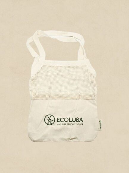 BOLSA DE COMPRA DE ALGODÓN Y MALLA TOTE BAG 38x32 CM 1 UD (GIRONA) ECOLUBA - ECO