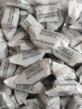 CARAMELOS CON AZÚCAR INTEGRAL SABOR A TOMILLO a granel (ZARAGOZA) SILVESTRE