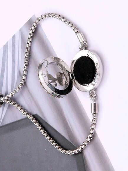 PULSERA CADENA AROMATERAPIA MAMÁ, COLOR PLATEADO 1 UD