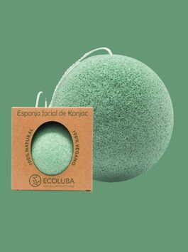 ESPONJA FACIAL DE KONJAC VERDE PARA PIEL SENSIBLE Y ANTIEDAD 1 UD. (CHINA) ECOLUBA