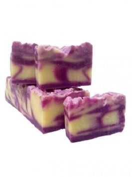 JABÓN SÓLIDO ARTESANO DE ACEITE DE OLIVA Y COCO CON LAVANDA - AL CORTE (ZARAGOZA)