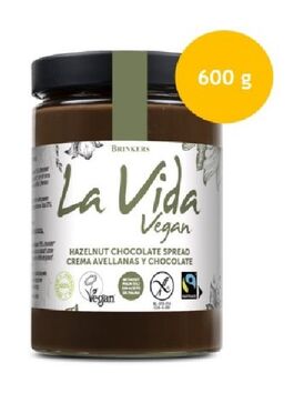 CREMA CHOCOLATE AVELLANAS 1 UD. 600 GR - SIN GLUTEN - CRISTAL (PASES BAJOS) LA VIDA VEGAN - ECO