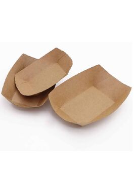 BARQUETA CÓNICA CARTÓN RECTANGULAR KRAFT ANTIGRASA 680 ML 1 UD (ESPAÑA)