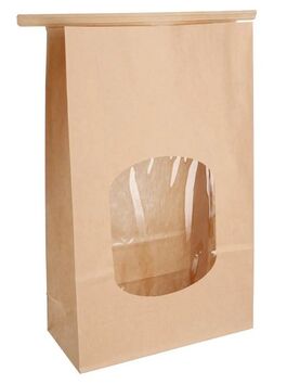 BOLSA KRAFT CON VENTANA Y TIRA DE CIERRE 1 UD (ESPAÑA)