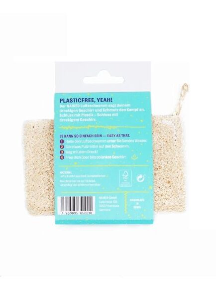 ESPONJA DE FREGAR DE LUFA 1 UD - PLASTIC FREE YEAH (ESPAÑA) NAIKED - ECO