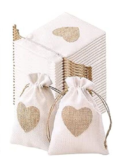 SAQUITO CORAZÓN 100% YUTE NATURAL 10 x 14 CM 1 UD (CHINA)