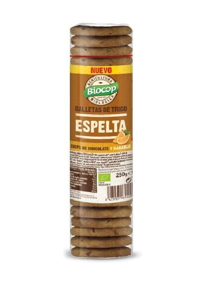 8423903069400_GALLETAS DE ESPELTA CON CHIPS DE CHOCOLATE Y NARANJA 250 GR 1 UD ECO BIOCOP RAONS DE PES