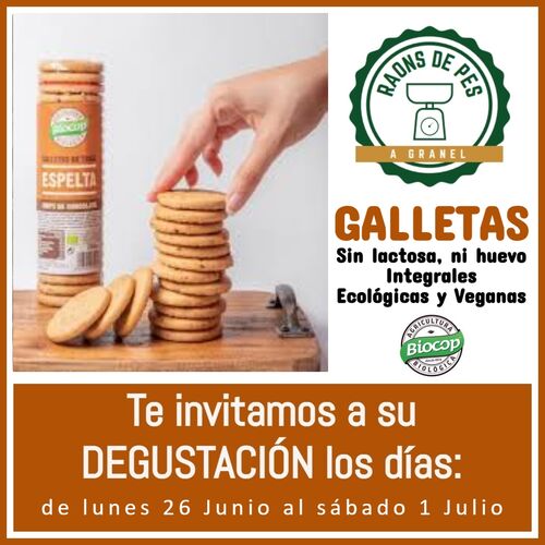 GALLETAS DE ESPELTA CON CHIPS DE CHOCOLATE 250 GR 1 UD (ITALIA) BIOCOP - ECO