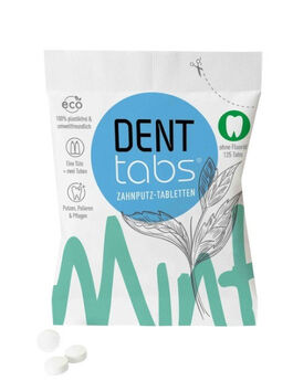DENTÍFRICO DE MENTA EN PASTILLAS SIN FLÚOR 1x125 UD (ALEMANIA) DENTTABS