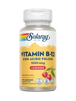 VITAMINA B12 1000 MCG CON ACIDO FÓLICO 90 COMP. 1 UD (ESTADOS UNIDOS) SOLARAY