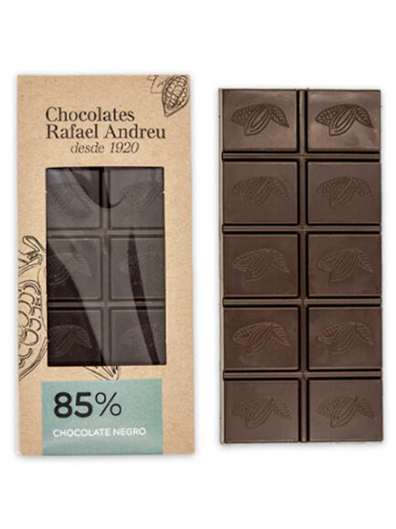 TABLETA ARTESANA DE CHOCOLATE NEGRO 85% 70 GR 1 UD (TORRENTE) RAFAEL ANDREU