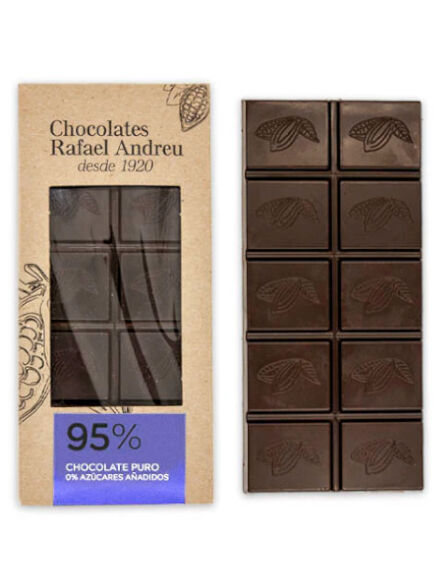 TABLETA ARTESANA DE CHOCOLATE NEGRO 95% SIN AZÚCAR 70 GR 1 UD (TORRENTE) RAFAEL ANDREU