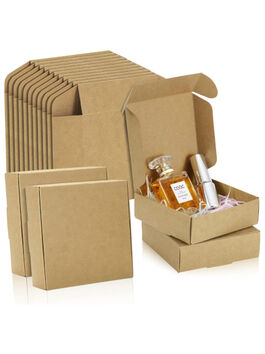 CAJA DE CARTÓN KRAFT MINI 12,5X12,5X4 CM 1 UD (ESPAÑA)