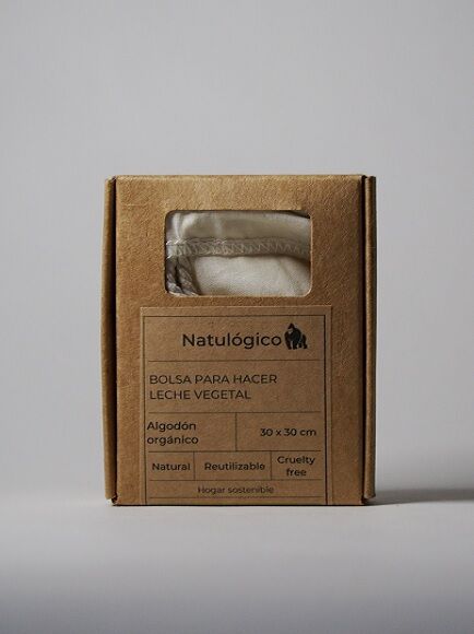 BOLSA ALGODÓN ORGÁNICO PARA HACER LECHE VEGETAL 30x30 CM (CATARROJA) NATULÓGICO - ECO
