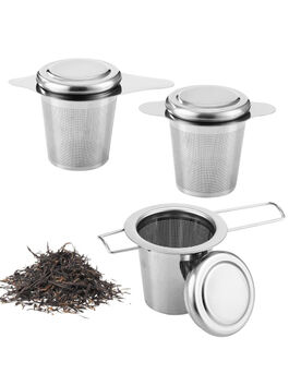 INFUSIONADOR/COLADOR TAZA ACERO INOX 3 MODELOS CON TAPA 1 UD (CHINA)
