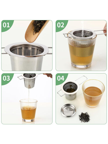 INFUSIONADOR/COLADOR TAZA ACERO INOX 3 MODELOS CON TAPA 1 UD (CHINA)