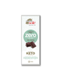 CHOCOLATINA - MINI TABLETA CHOCOLATE NEGRO 72% CON STEVIA KETO ZERO 25 GR 1 UD (BARCELONA) CHOCOLATES SOLÉ