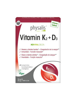 VITAMINA K2 + D3 60 COMP 1 UD (BELGICA) PHYSALIS
